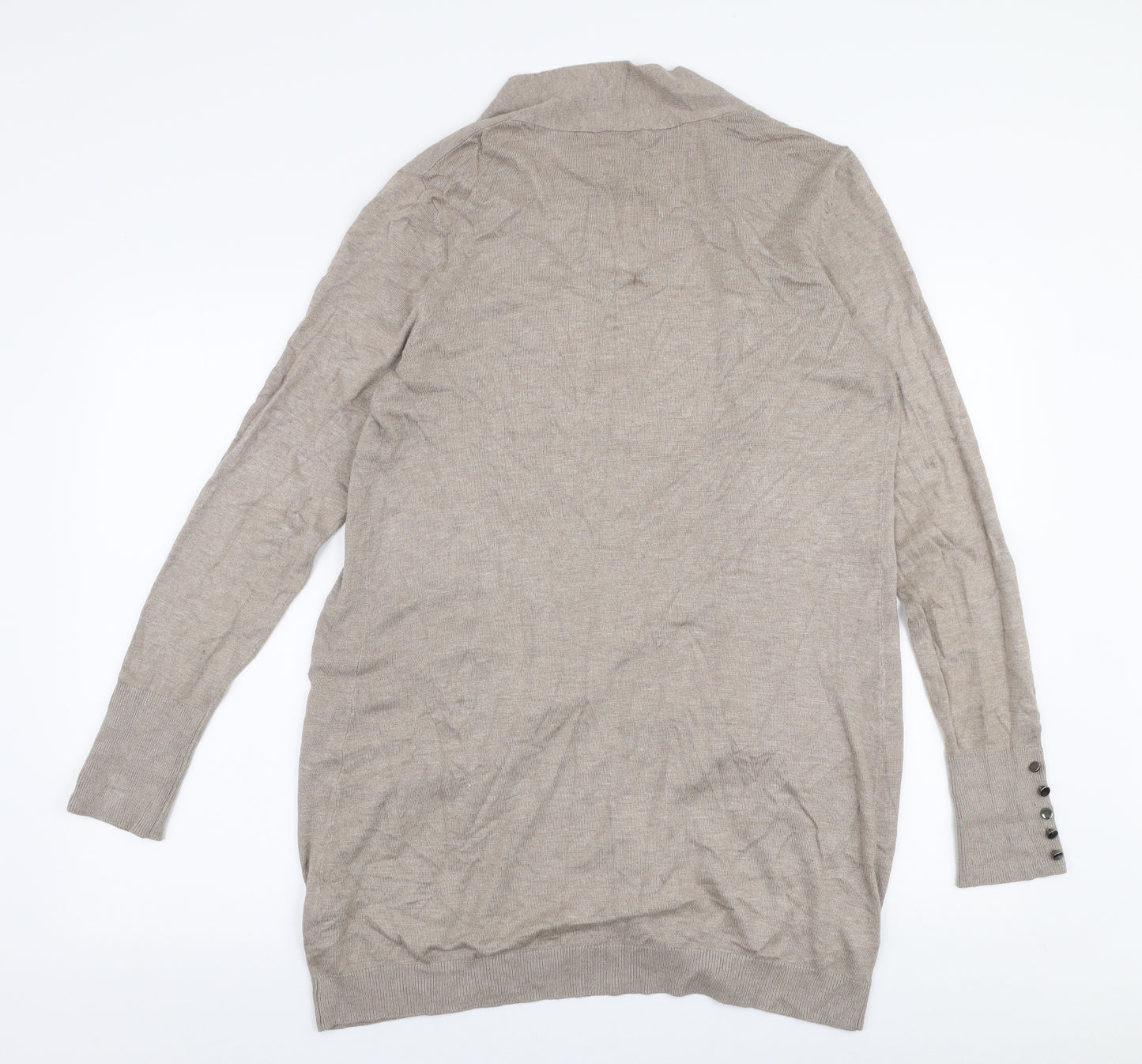 Primark Womens Beige V-Neck  Viscose Cardigan Jumper Size S