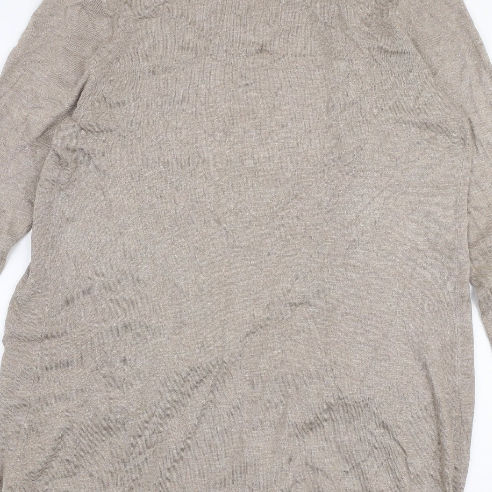 Primark Womens Beige V-Neck  Viscose Cardigan Jumper Size S