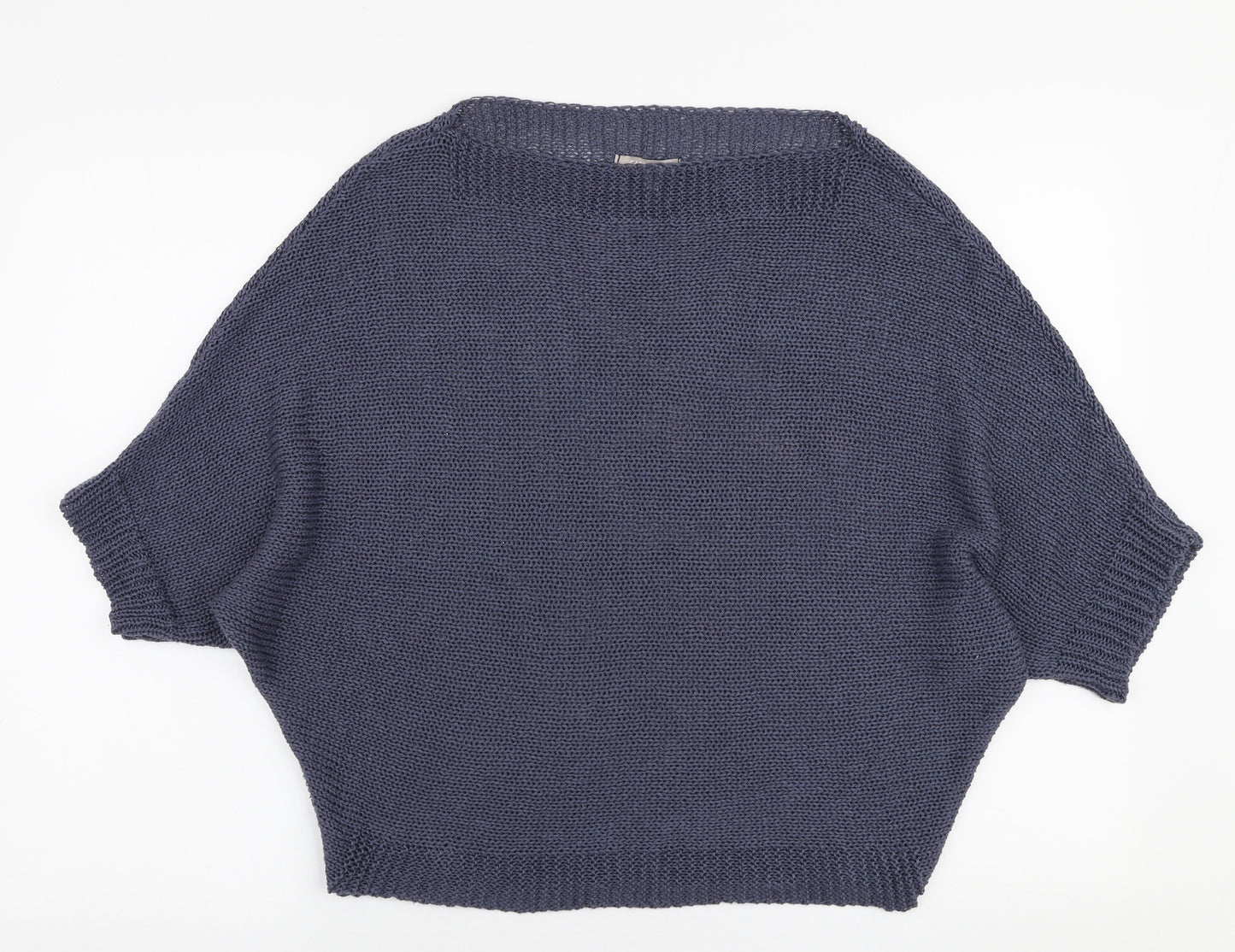 Carina Ricci Womens Blue Boat Neck  Polyester Pullover Jumper Size L