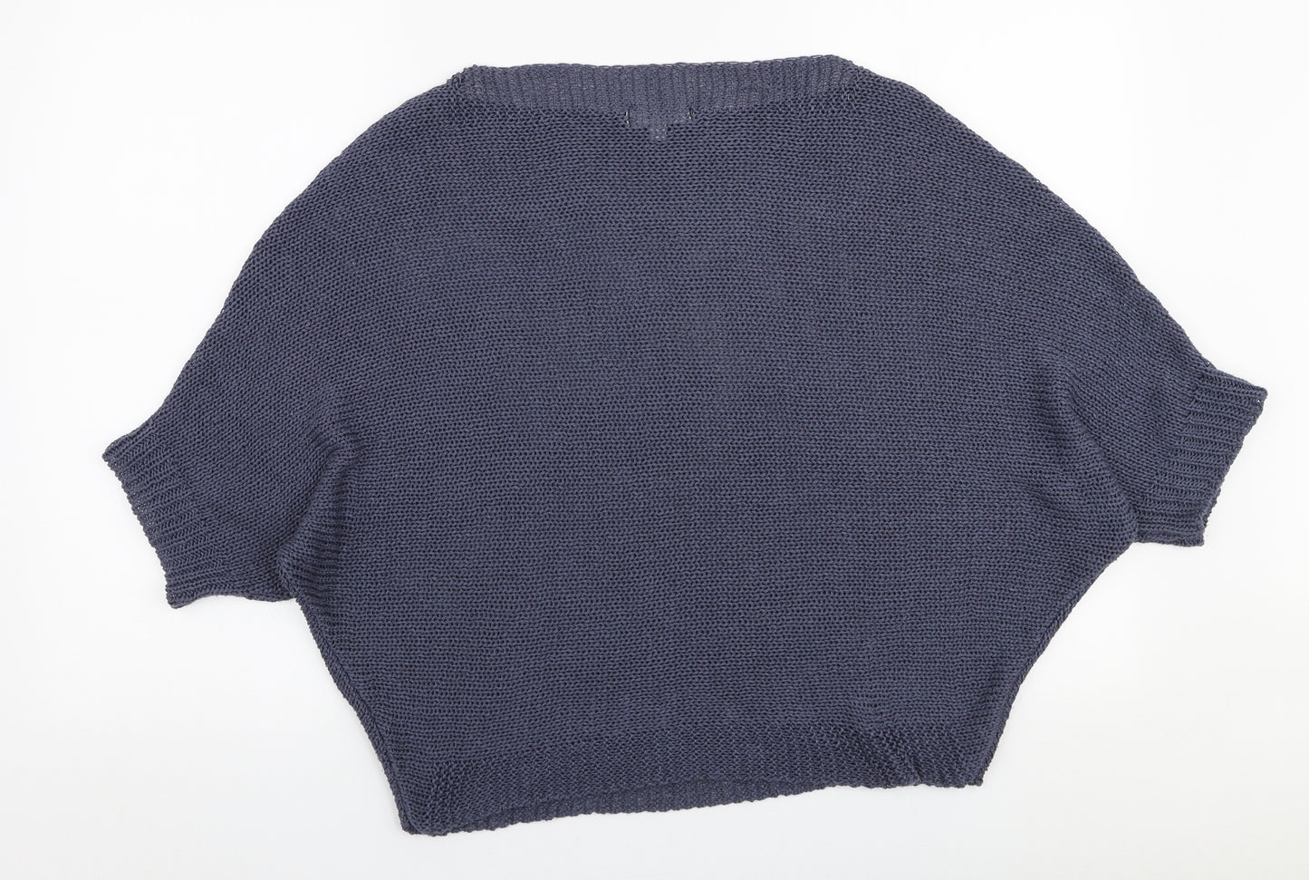 Carina Ricci Womens Blue Boat Neck  Polyester Pullover Jumper Size L