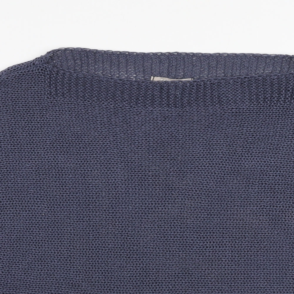 Carina Ricci Womens Blue Boat Neck  Polyester Pullover Jumper Size L