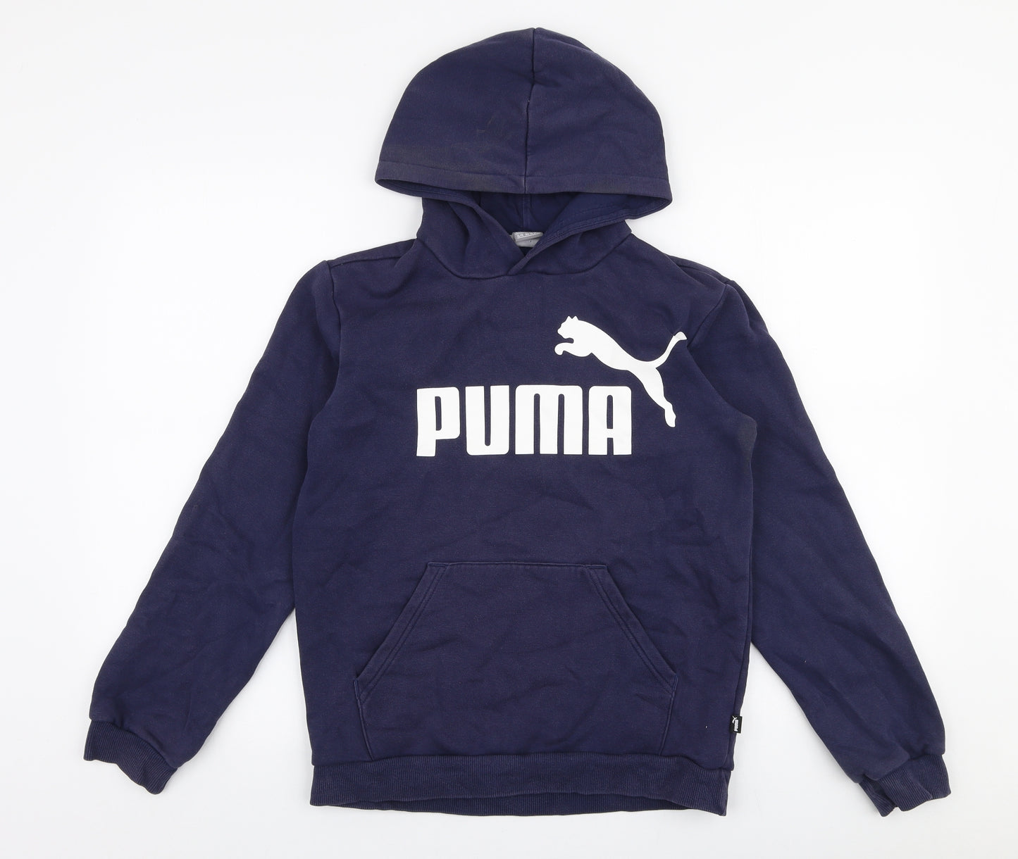 PUMA Boys Blue  Cotton Pullover Hoodie Size 13-14 Years  Pullover