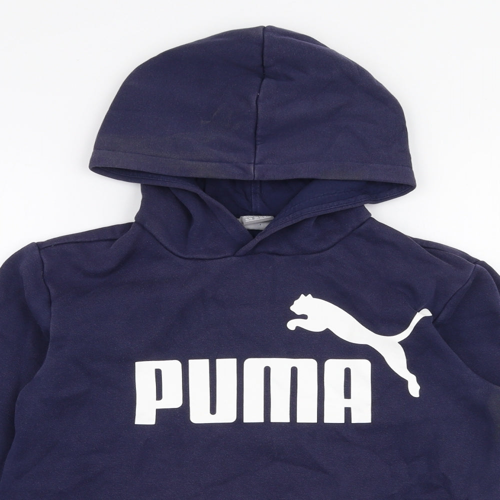 PUMA Boys Blue  Cotton Pullover Hoodie Size 13-14 Years  Pullover
