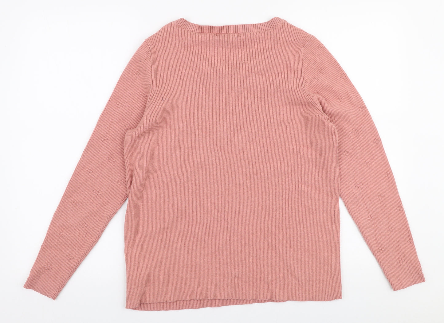 F&F Womens Pink Round Neck  Viscose Pullover Jumper Size 20