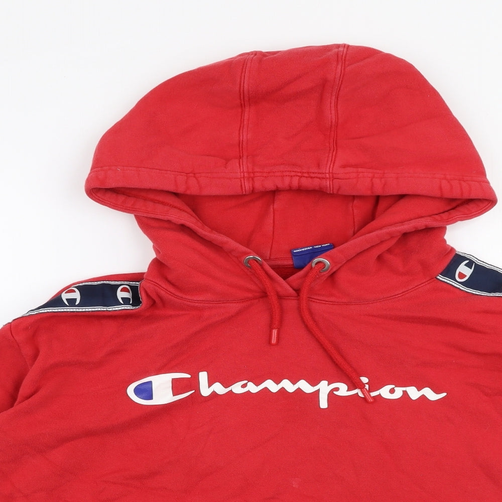 Champion Womens Red  Cotton Pullover Hoodie Size M  Pullover