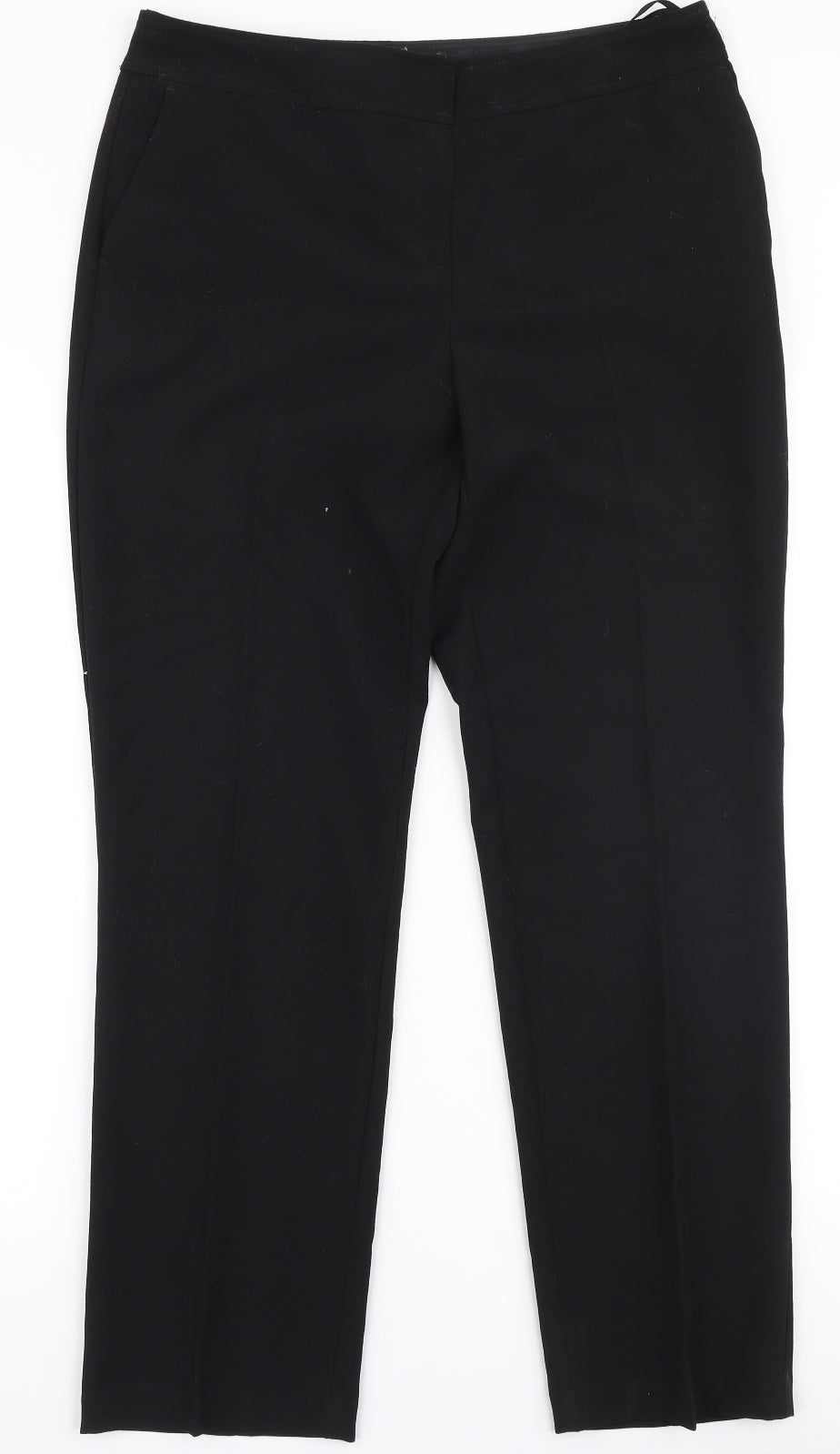 F&F Womens Black  Polyester Trousers  Size 12 L28 in Regular Zip