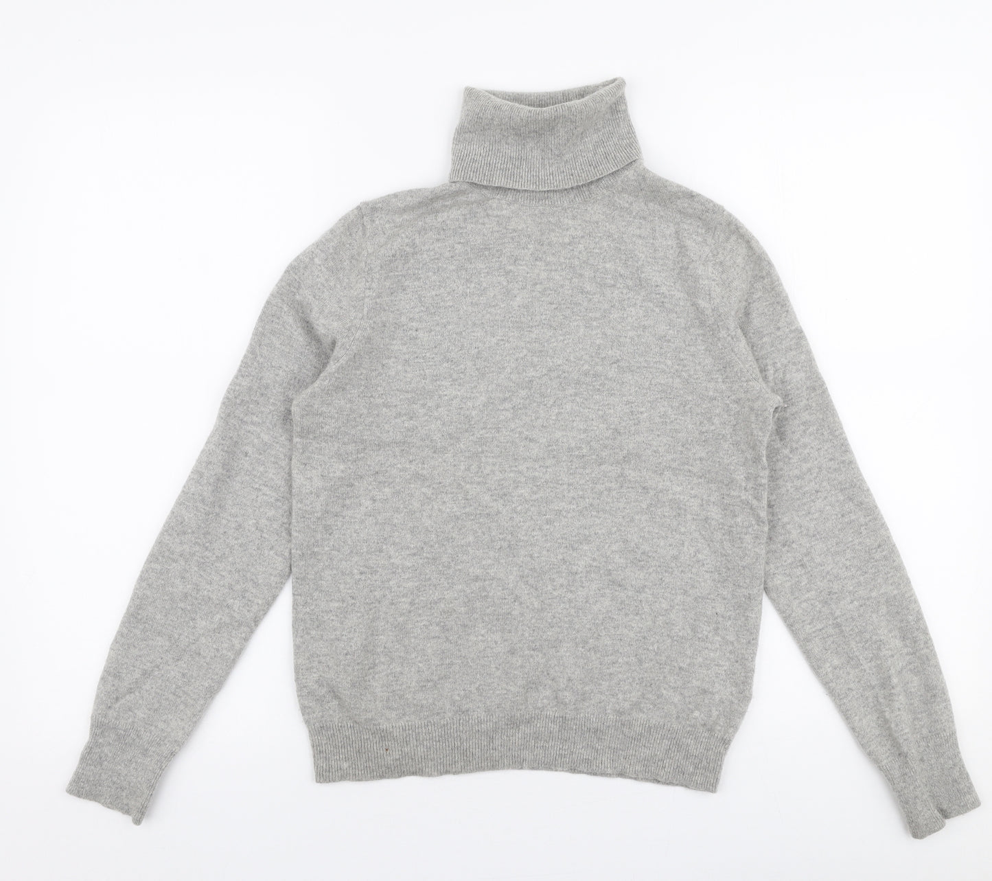 Uniqlo Womens Grey Roll Neck  Cashmere Pullover Jumper Size S