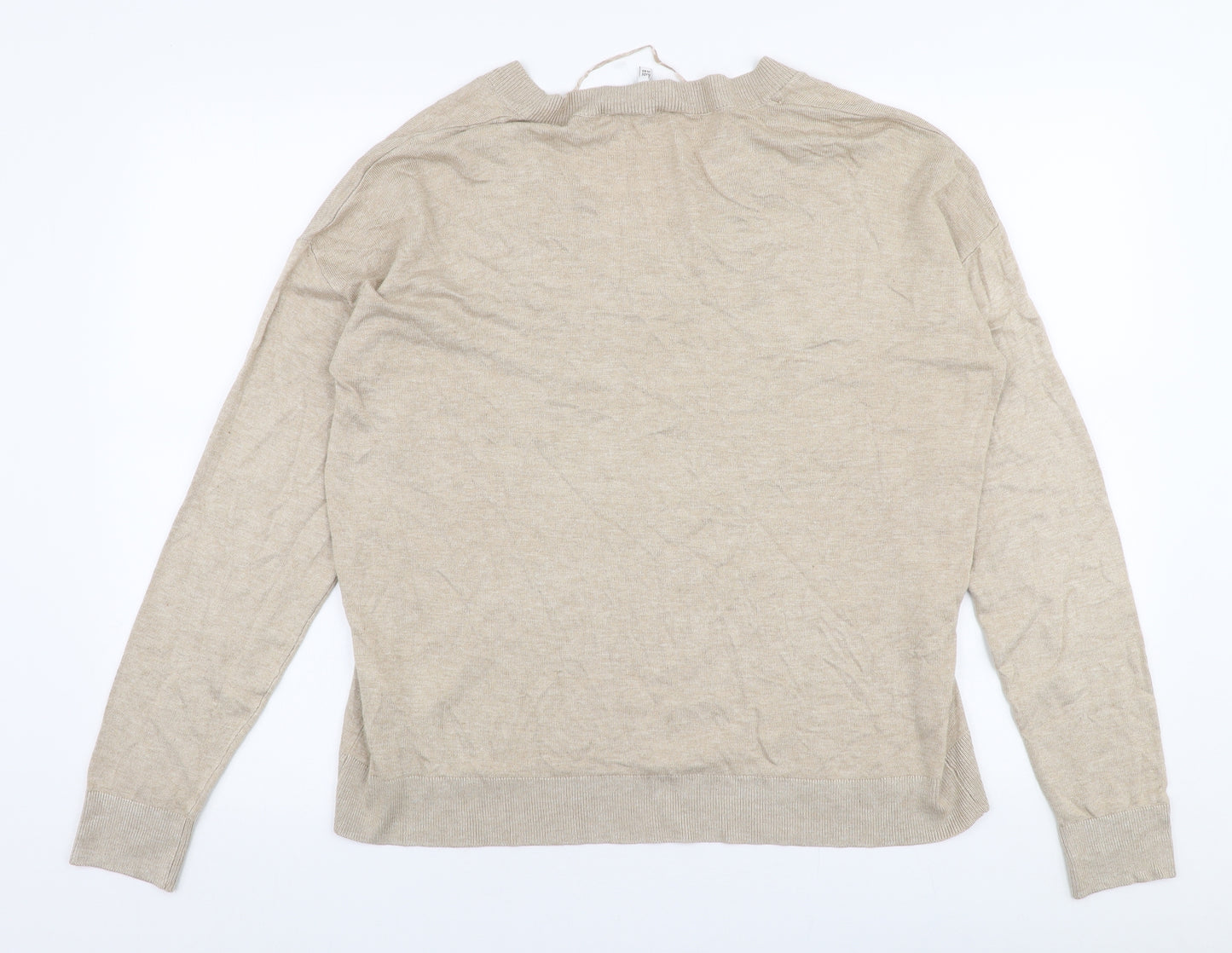 B Young Womens Beige Round Neck  Viscose Pullover Jumper Size L