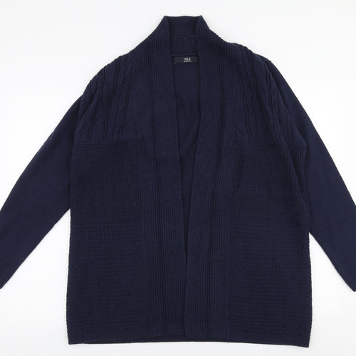 Isle Essentials Womens Blue V-Neck  Acrylic Cardigan Jumper Size M