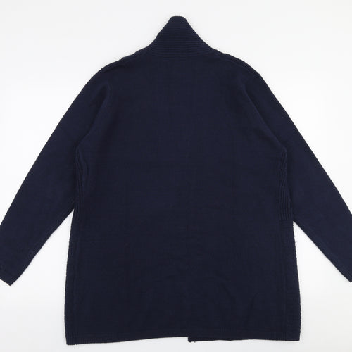 Isle Essentials Womens Blue V-Neck  Acrylic Cardigan Jumper Size M