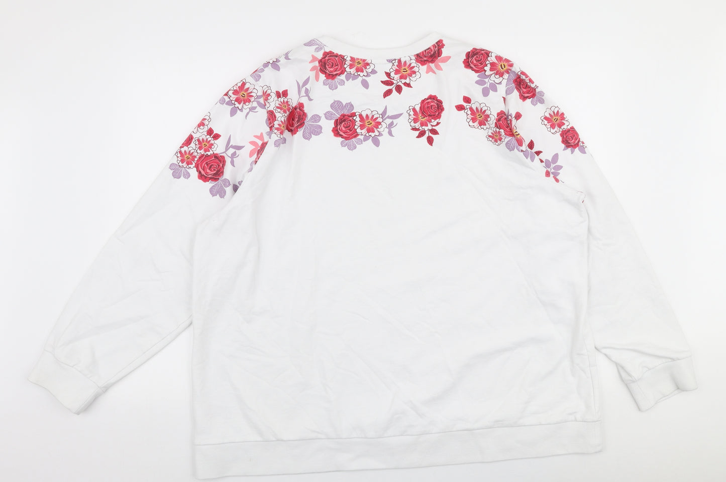 Cotton Traders Womens Multicoloured Floral Cotton Pullover Sweatshirt Size 24  Pullover