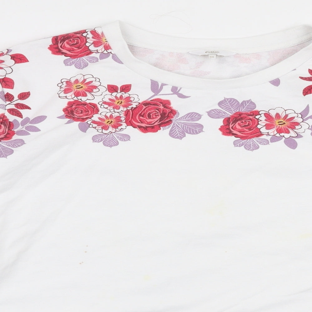 Cotton Traders Womens Multicoloured Floral Cotton Pullover Sweatshirt Size 24  Pullover