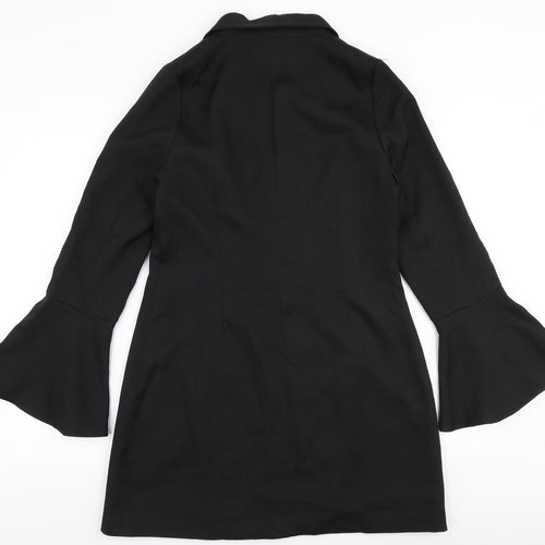 Missguided Womens Black  Polyester Jacket Dress  Size 12  V-Neck Button