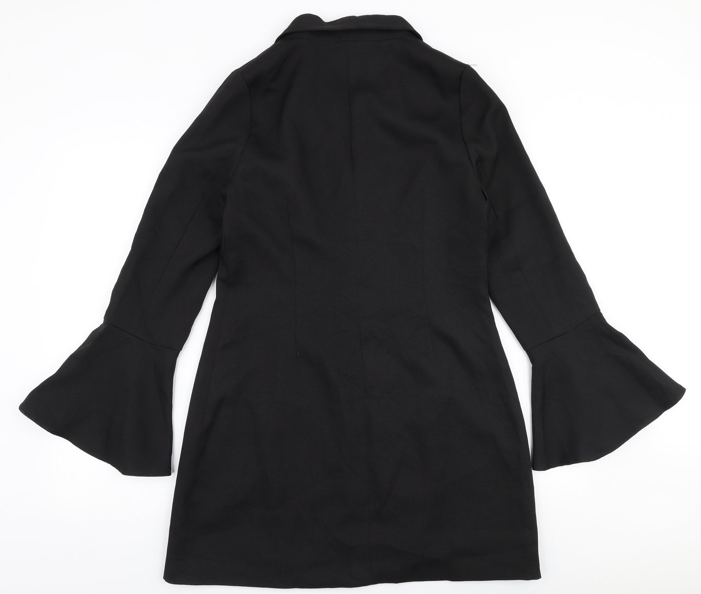 Missguided Womens Black  Polyester Jacket Dress  Size 12  V-Neck Button