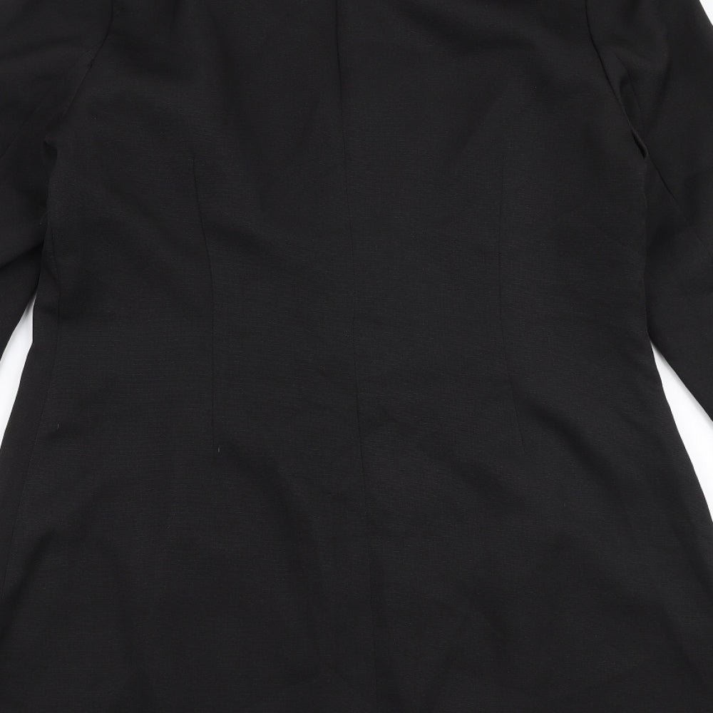 Missguided Womens Black  Polyester Jacket Dress  Size 12  V-Neck Button