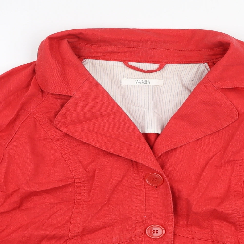 Marks and Spencer Womens Red   Jacket  Size 16  Button