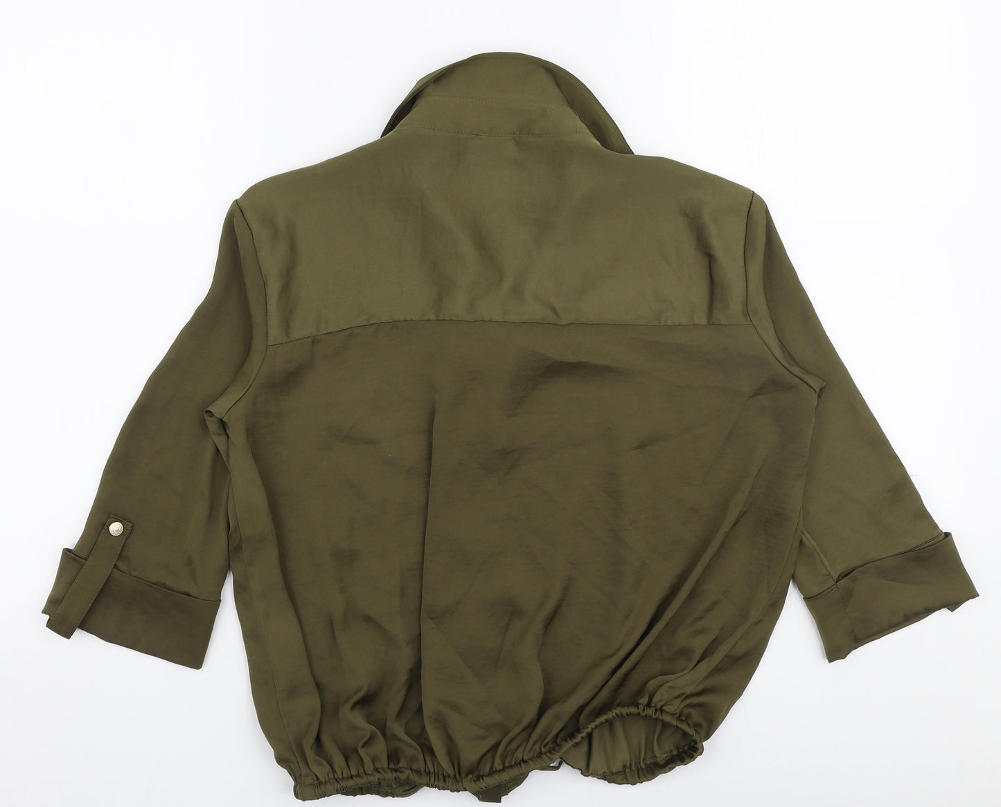 River Island Womens Green  Polyester Basic Blouse Size 6 Collared