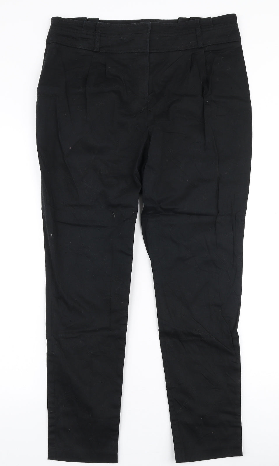 Red Herring Womens Black  Polyester Trousers  Size 12 L27 in Slim Zip