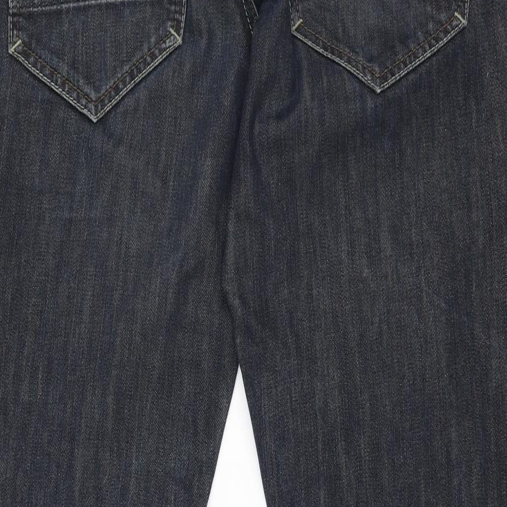 Angelo Litrico Mens Blue  Cotton Straight Jeans Size 33 L32 in Regular Zip