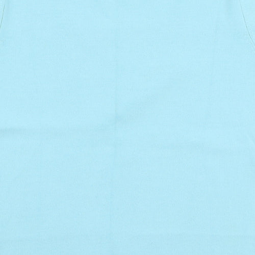 Just Elegance Womens Blue Square Neck  Viscose Pullover Jumper Size S