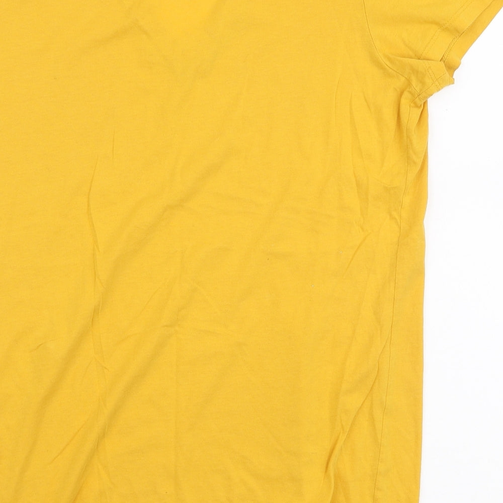 Armarni Excahnge Womens Yellow  Polyester Jersey T-Shirt Size M V-Neck