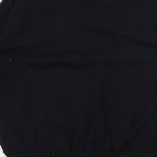 Avenue Womens Black Round Neck  100% Cotton Pullover Jumper Size M