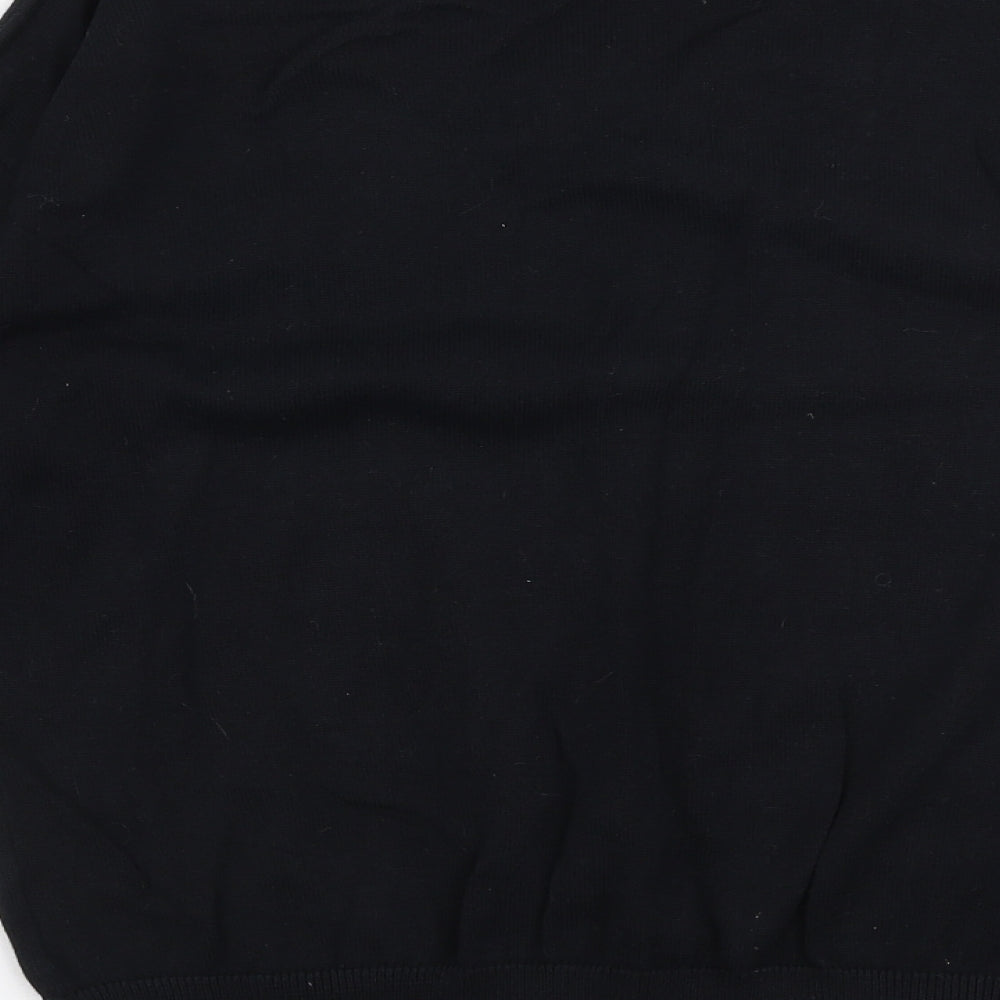 Avenue Womens Black Round Neck  100% Cotton Pullover Jumper Size M