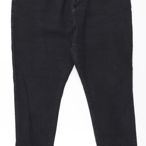 Label Be Womens Black  Cotton Skinny Jeans Size 18 L28 in Slim Zip