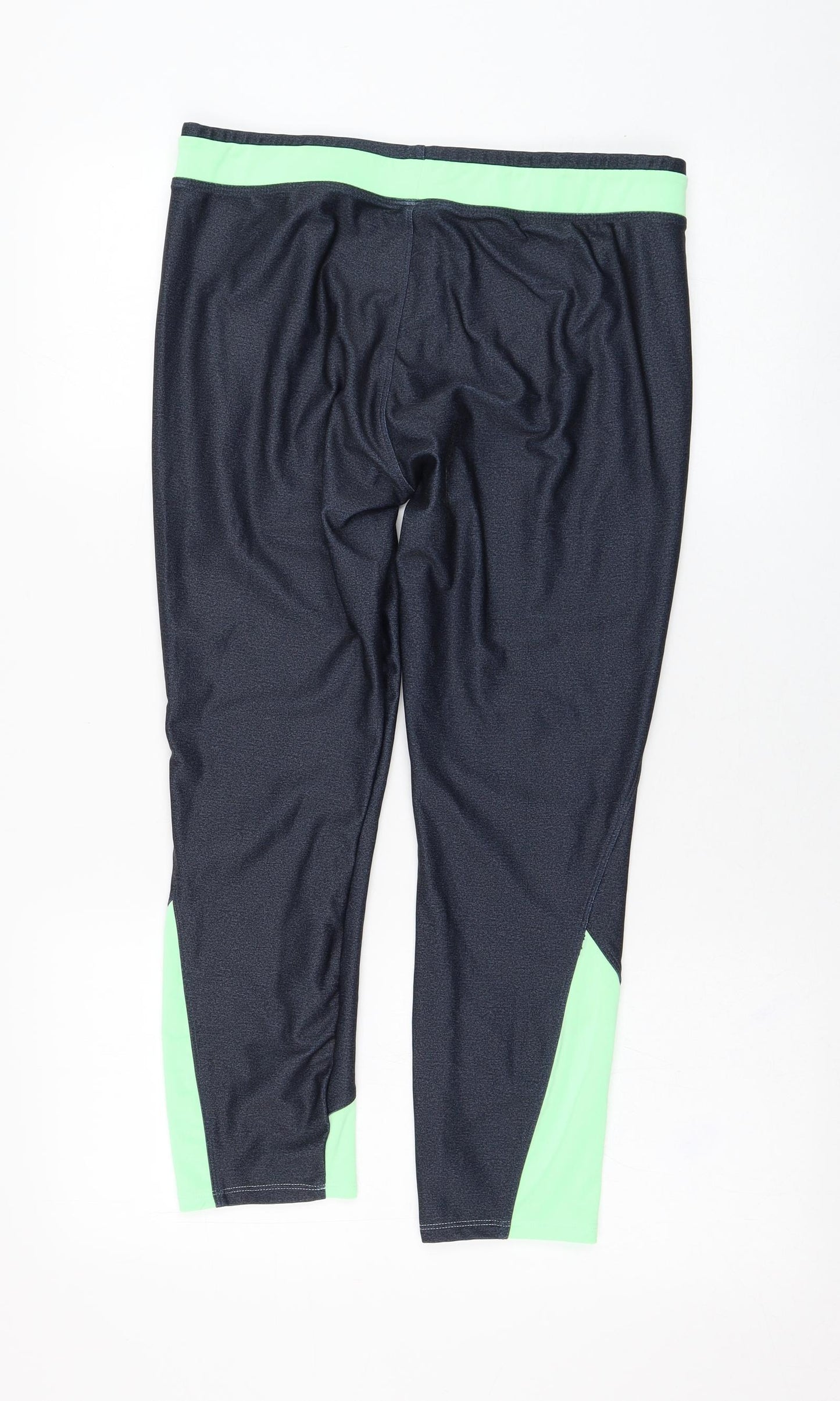 DOMYOS Womens Blue  Polyester Cropped Leggings Size 30 in L22 in Regular Pullover