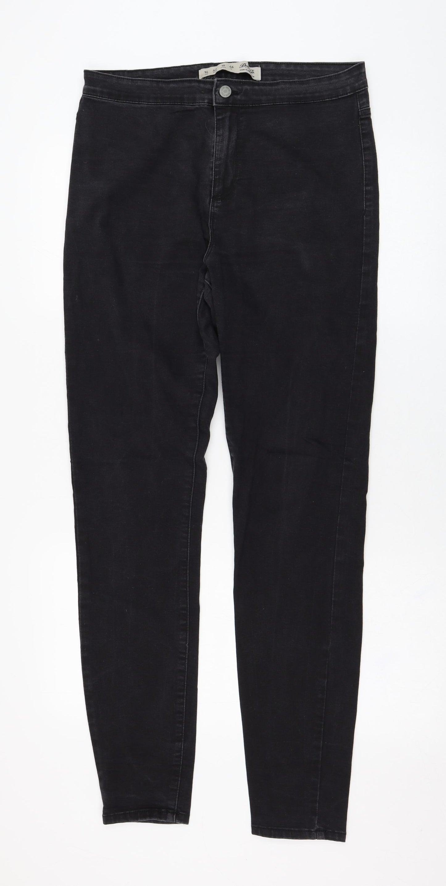 Primark Womens Black  Cotton Skinny Jeans Size 14 L30 in Regular Zip