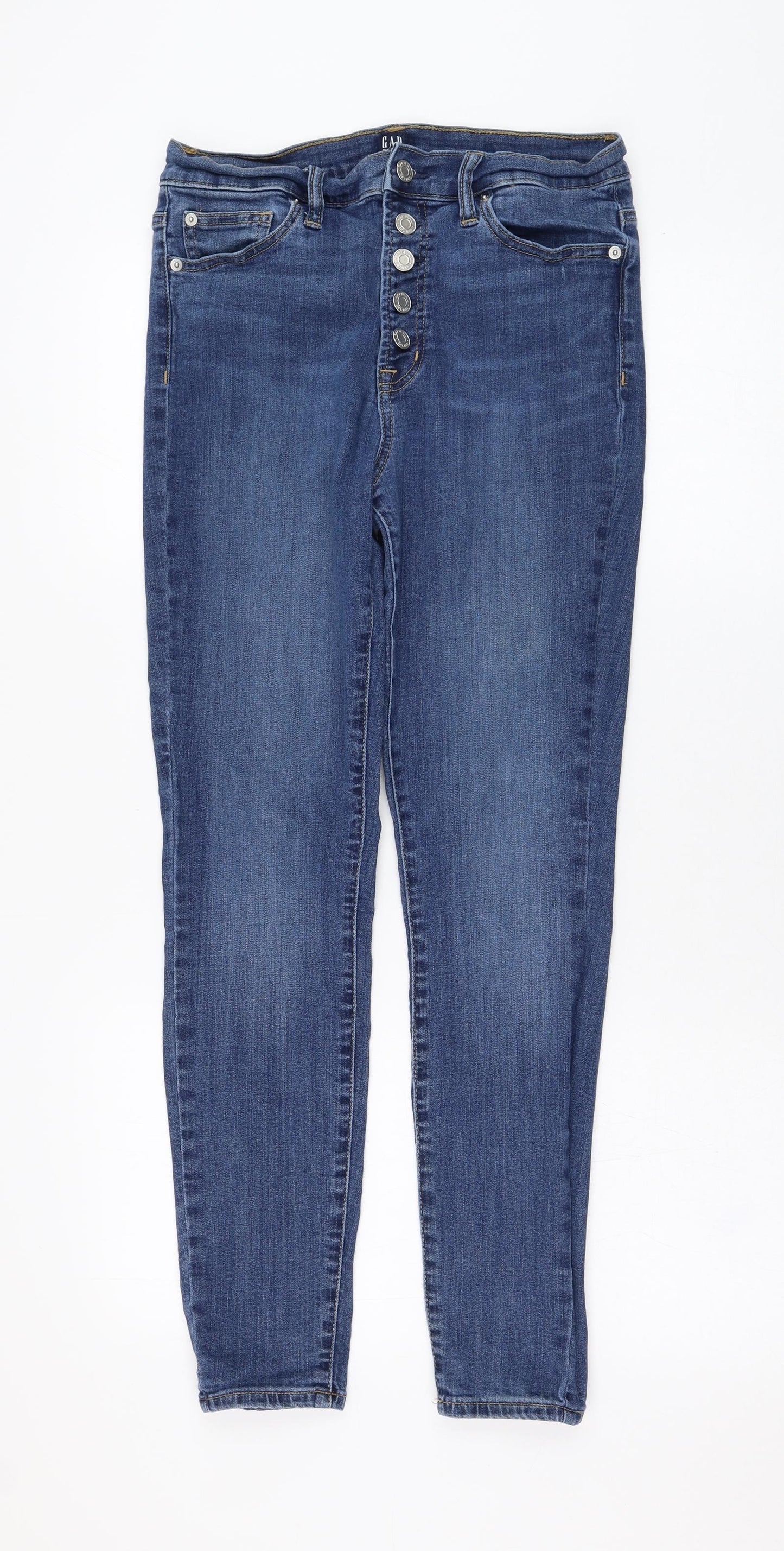 Gap Womens Blue  Cotton Skinny Jeans Size 29 in L26 in Regular Button