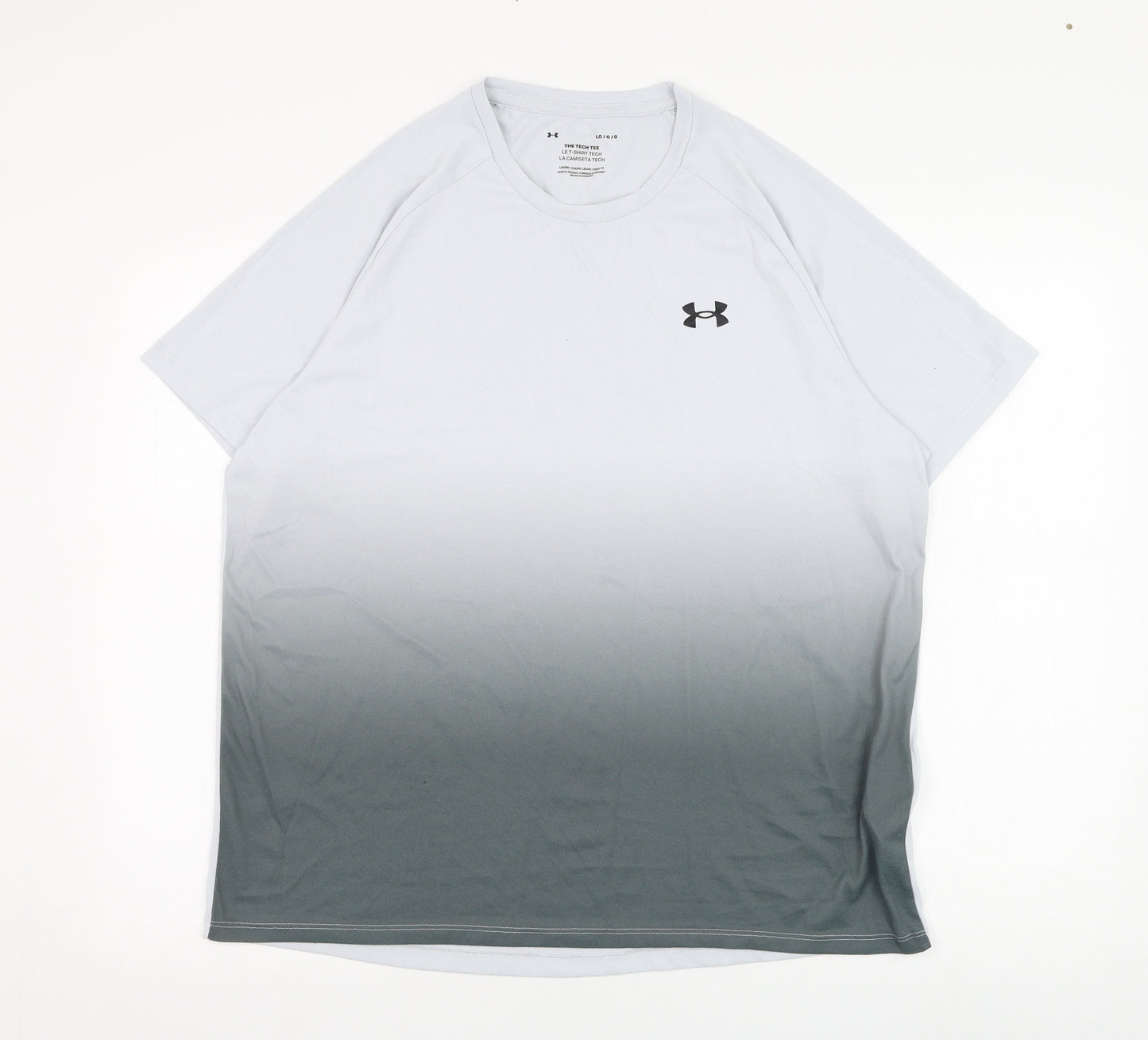 Under armour Mens Grey  Polyester Basic T-Shirt Size L Round Neck Pullover