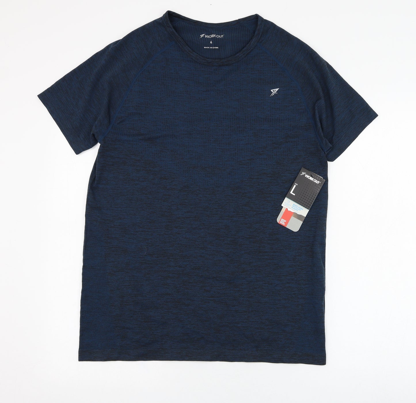 Primark Mens Blue  Polyamide Basic T-Shirt Size L Round Neck Pullover