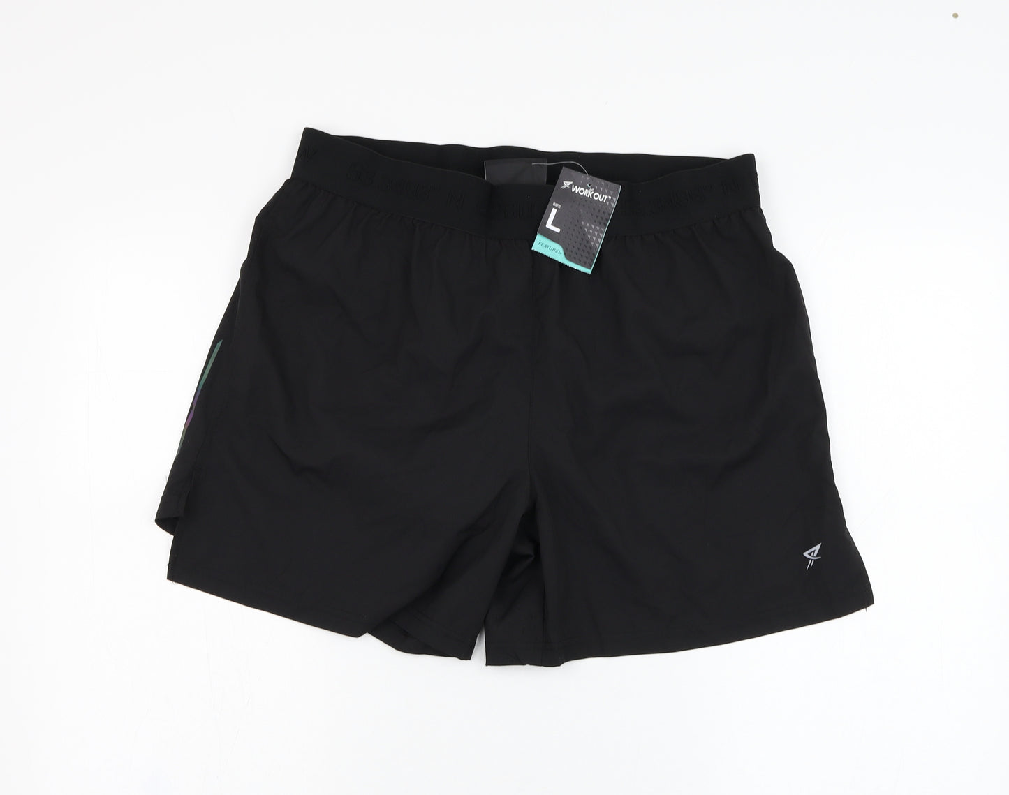 Primark Mens Black  Polyester Athletic Shorts Size L L6 in Regular
