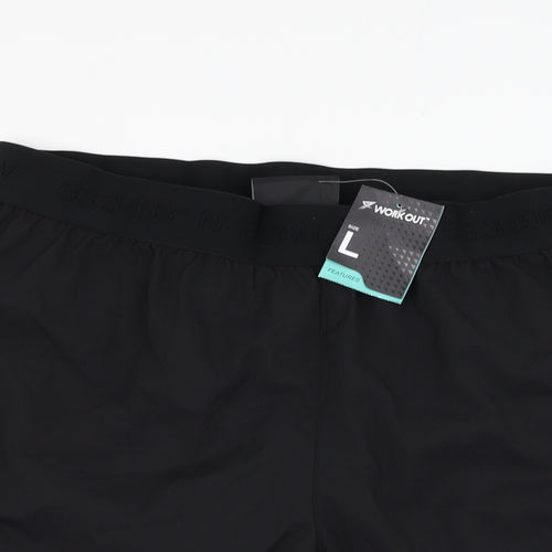 Primark Mens Black  Polyester Athletic Shorts Size L L6 in Regular
