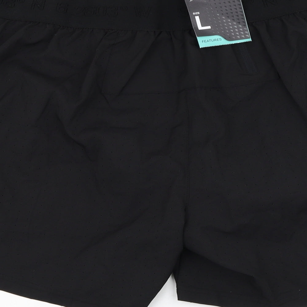 Primark Mens Black  Polyester Athletic Shorts Size L L6 in Regular