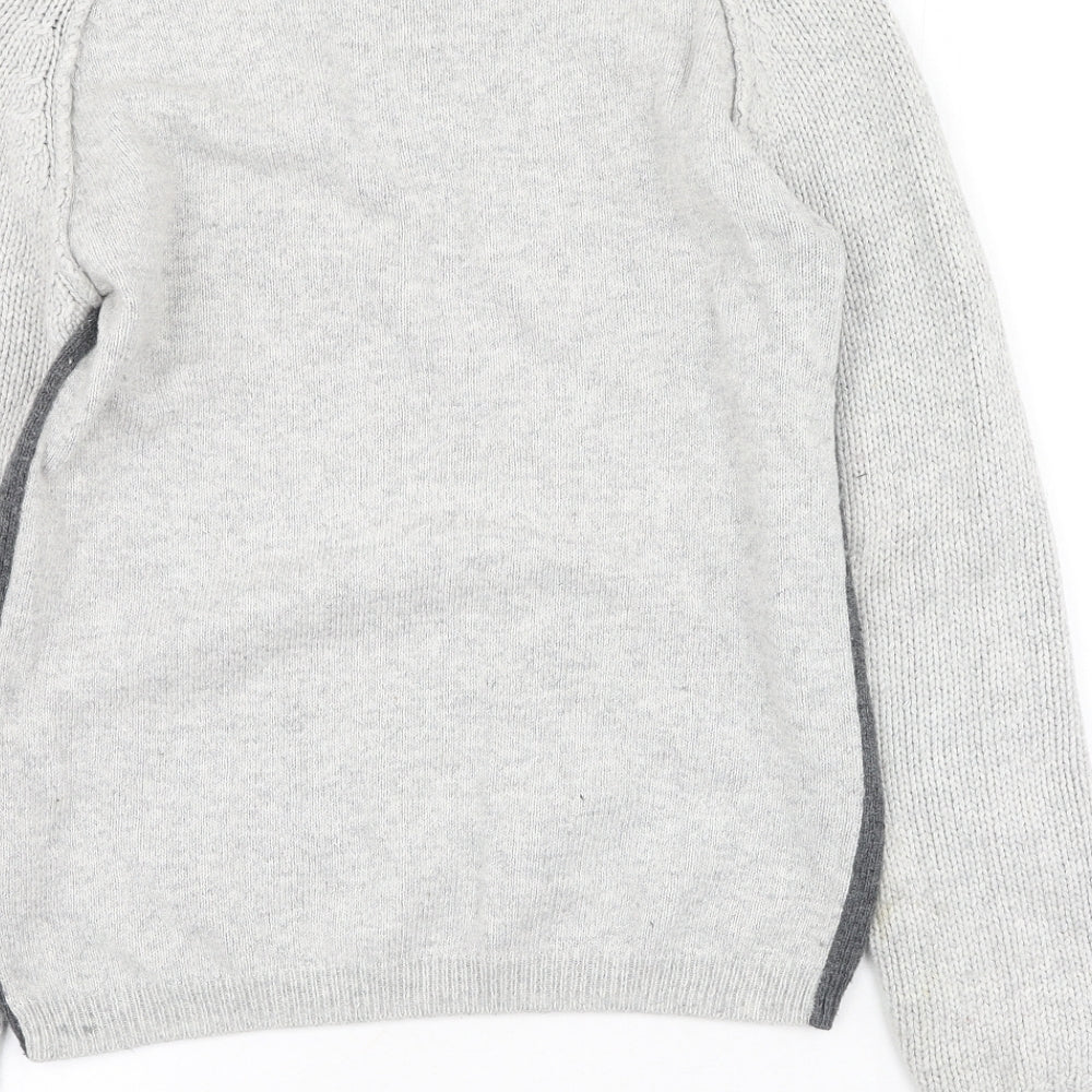 NEXT Womens Grey Round Neck  Cotton Pullover Jumper Size 8   - Heart