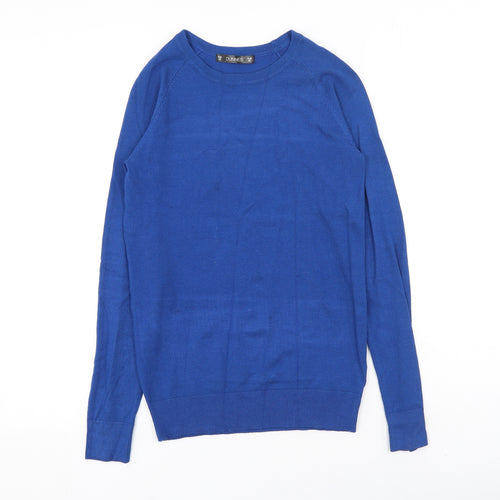 Dunnes Stores Womens Blue Round Neck  Viscose Pullover Jumper Size XS