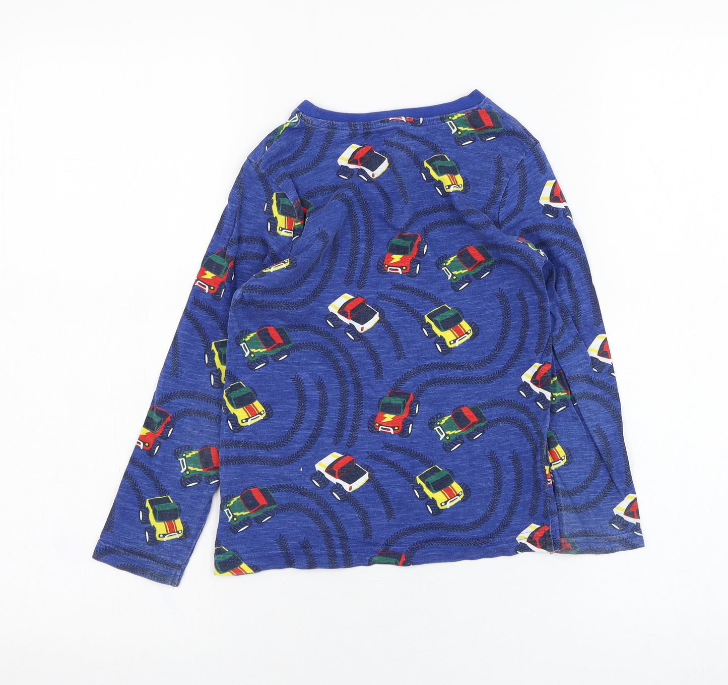 TU Boys Blue  Cotton Basic T-Shirt Size 4-5 Years Roll Neck Pullover - Monster truck