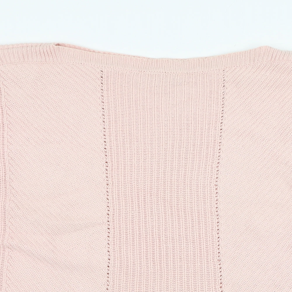 Marks and Spencer Womens Pink Round Neck  Cotton Pullover Jumper Size XL