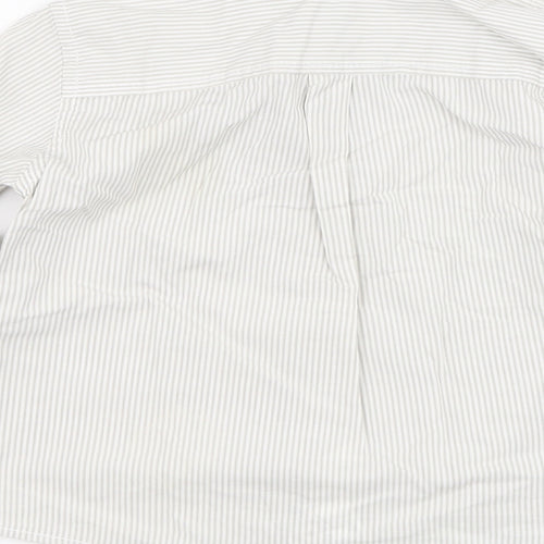 United Colors of Benetton Boys Ivory Striped Cotton Basic Button-Up Size 18-24 Months Collared Button