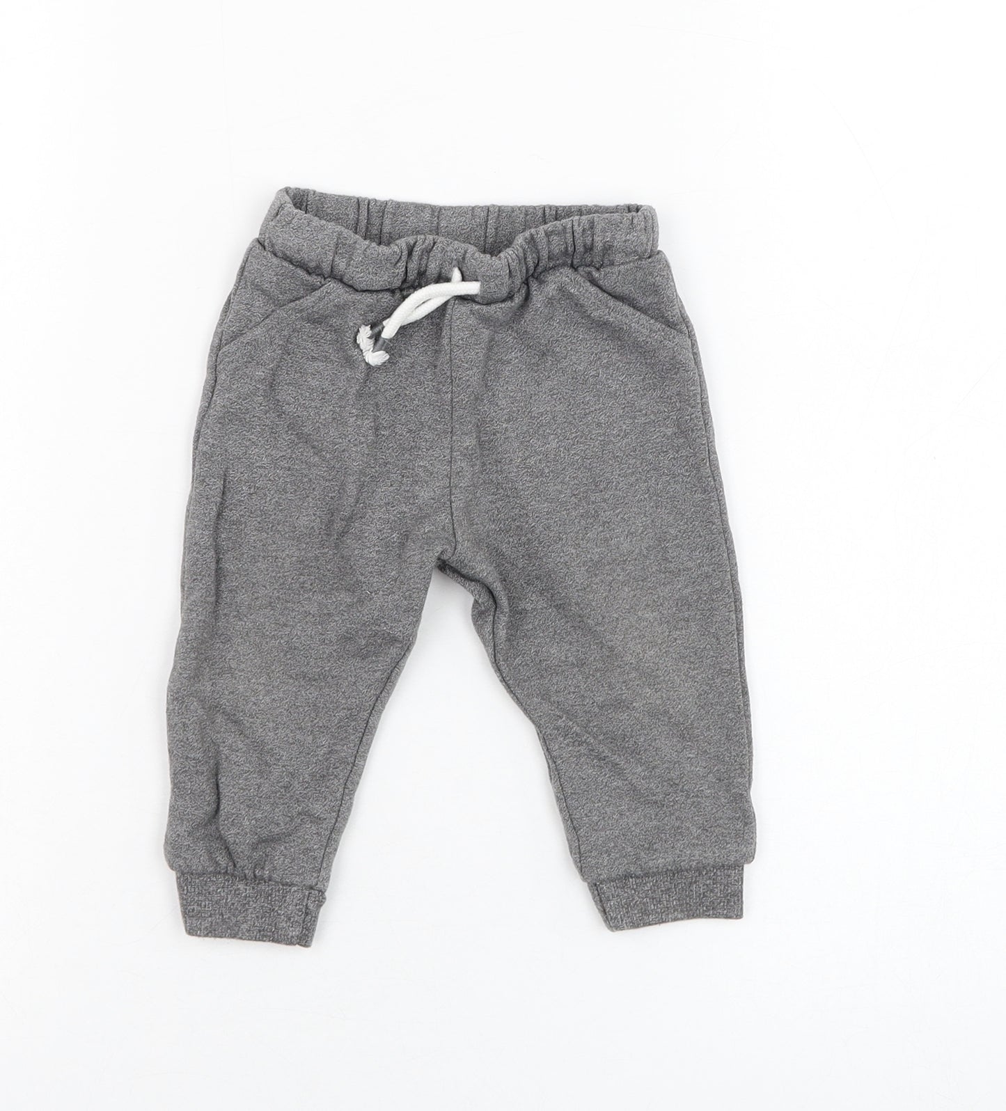 F&F Baby Grey  Cotton Jogger Trousers Size 9-12 Months  Pullover