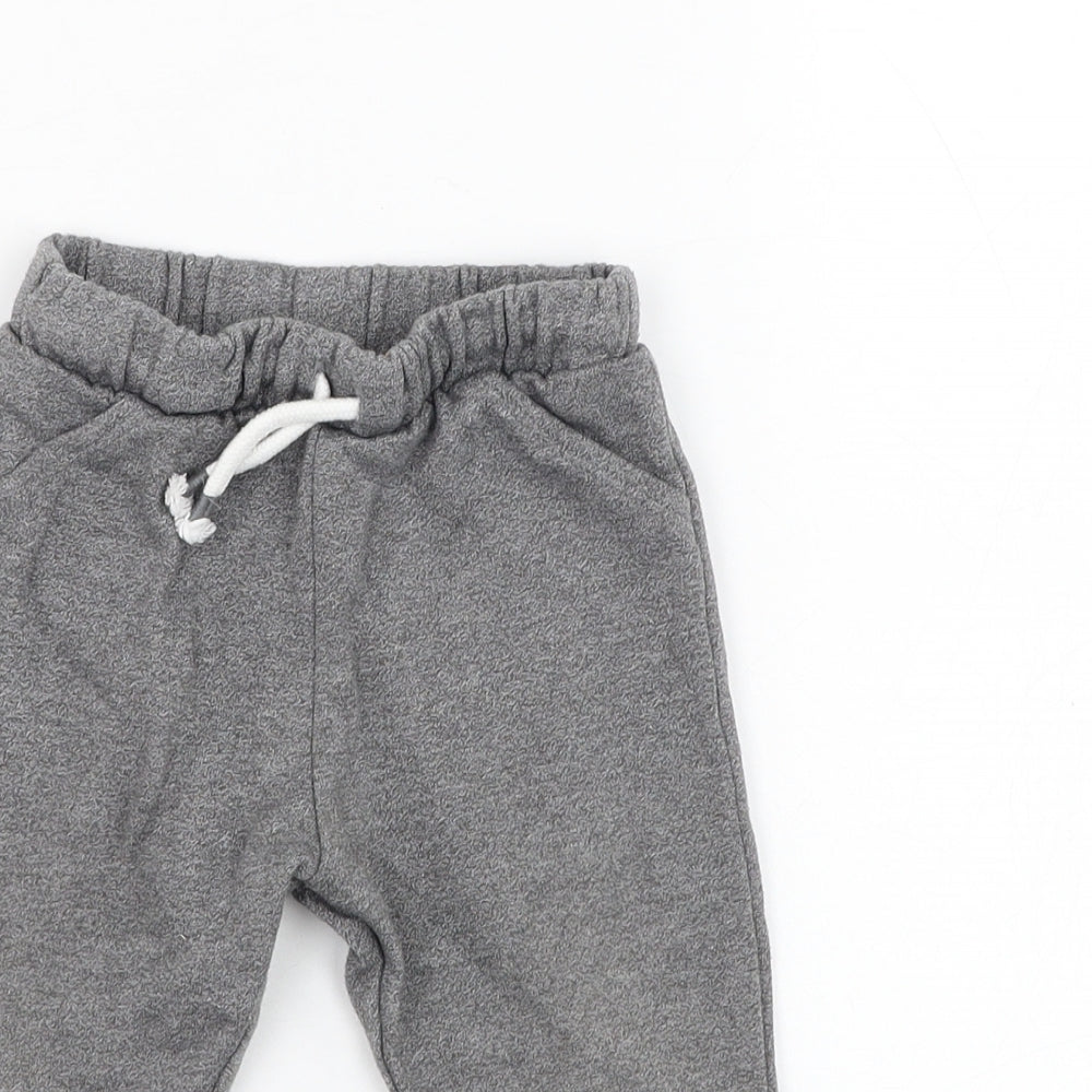 F&F Baby Grey  Cotton Jogger Trousers Size 9-12 Months  Pullover