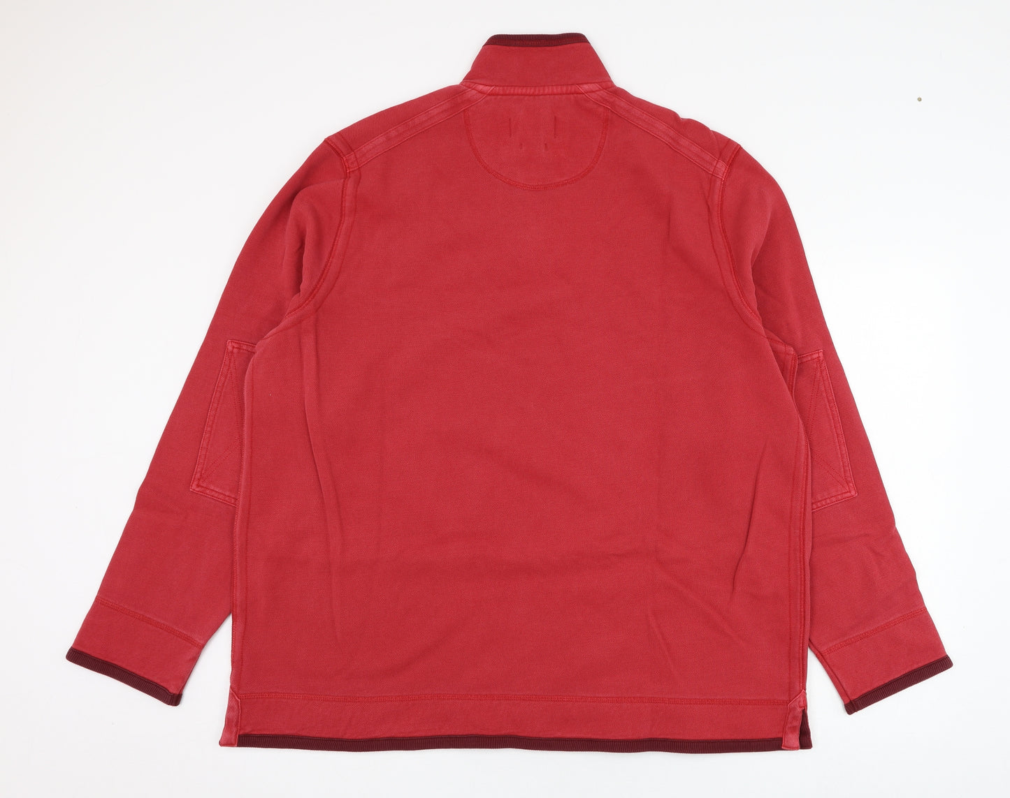 Marks and Spencer Mens Red  Cotton Henley Sweatshirt Size XL