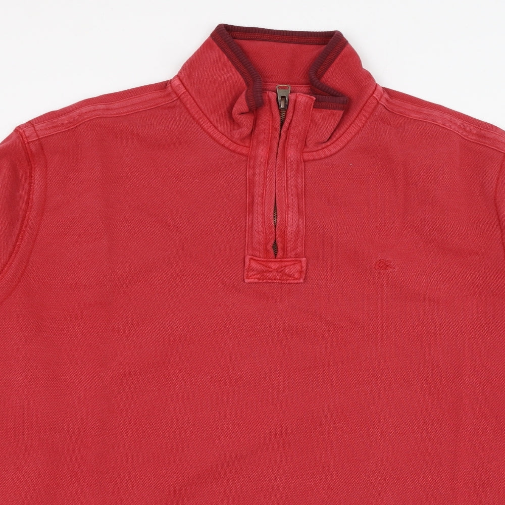 Marks and Spencer Mens Red  Cotton Henley Sweatshirt Size XL