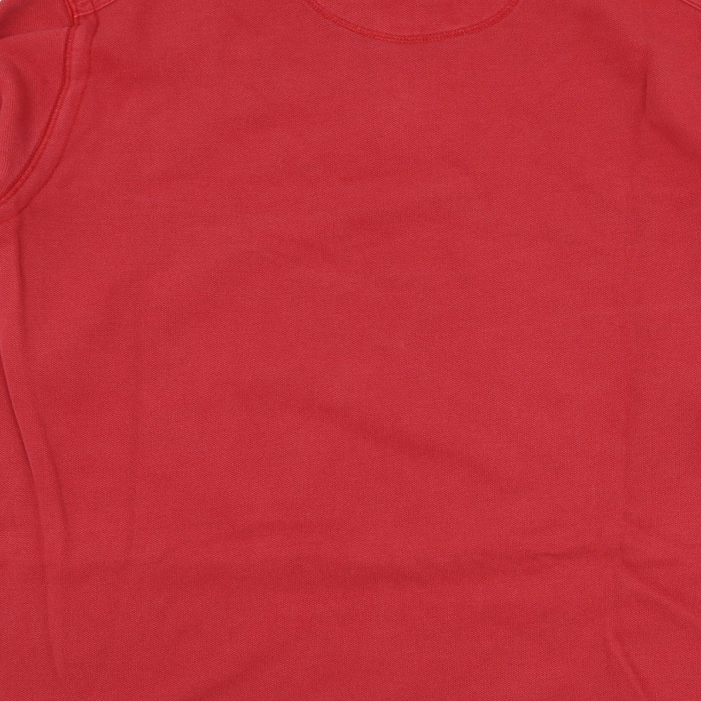 Marks and Spencer Mens Red  Cotton Henley Sweatshirt Size XL