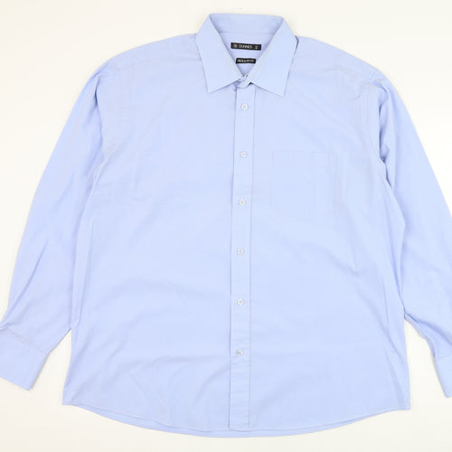 Dunnes Stores Mens Blue  Cotton  Dress Shirt Size 17.5 Collared Button