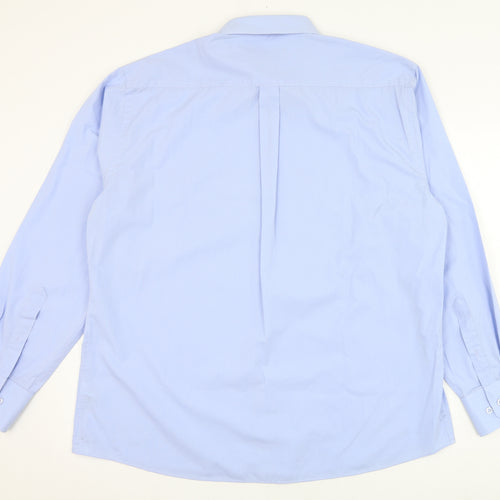Dunnes Stores Mens Blue  Cotton  Dress Shirt Size 17.5 Collared Button