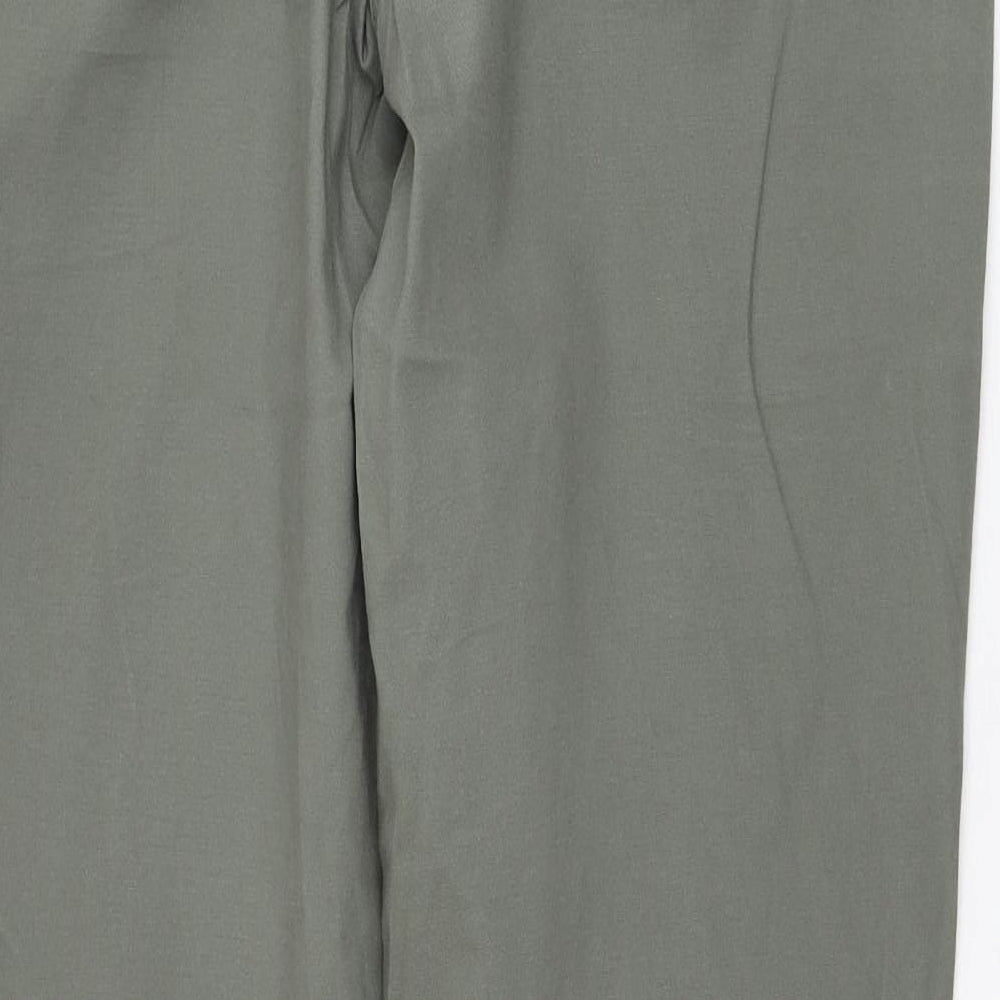 Debenhams Womens Green  Cotton Chino Trousers Size 12 L29 in Regular Zip