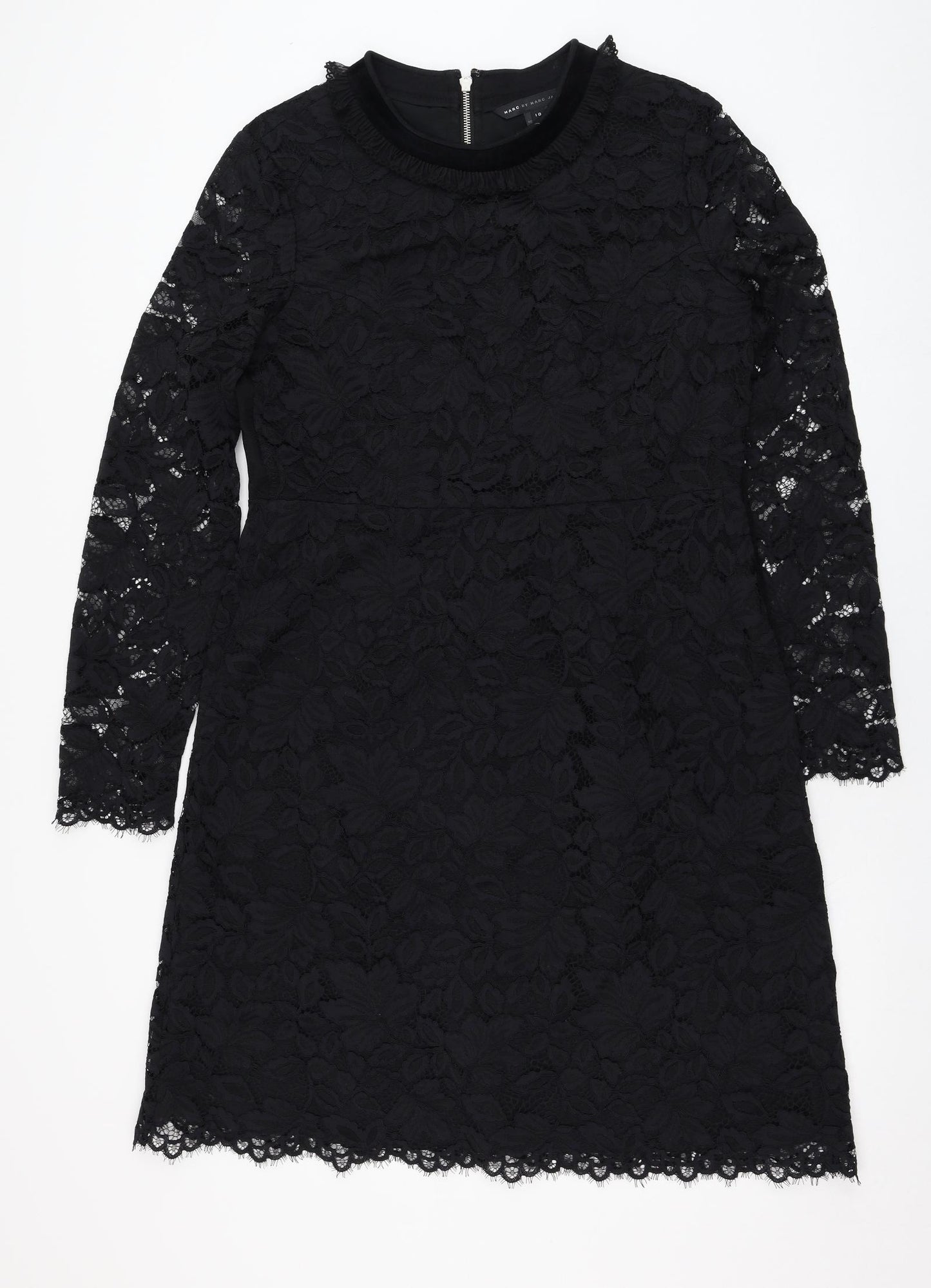 Marc by Marc Jacobs Womens Black  Nylon A-Line  Size 10  Round Neck Zip